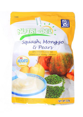 Nutridel Squash Mongo & Pears Dry Infant Cereal Baby Food (6 Months Onwards) 120 g