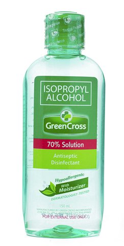 Green Cross Isopropyl Alcohol With Moisturizer 70% Solution 150 ml
