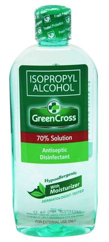 Green Cross Isopropyl Alcohol 70% Solution With Moisturizer 250 ml