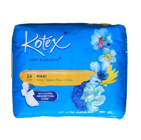 Kotex Soft &amp; Smooth Maxi With Wings Sanitary Napkins 8 pcs / pack
