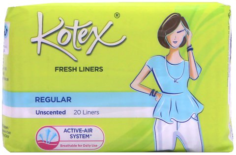 Kotex Panty Liner Fresh Regular Unscented Sanitary Napkins 20 pcs /pack