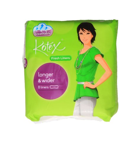 Kotex Panty Liner Longer &amp; Wider Sanitary Napkins 8 pcs / pack