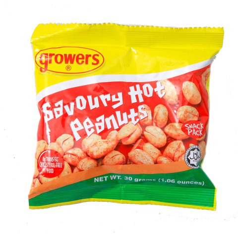 Growers Savoury Hot Peanuts Snack Pack 30 g