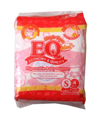 EQ Plus Baby Diapers Mini Pack - Small 4 pcs /pack