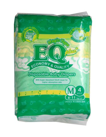 EQ Plus Baby Diapers Mini Pack Medium 4 pcs /pack