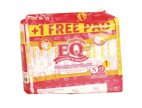 EQ Plus Baby Diapers Budget Pack Small 12 pcs /pack