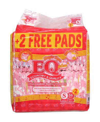 EQ Plus Baby Diapers Big Pack Small 36 pcs /pack