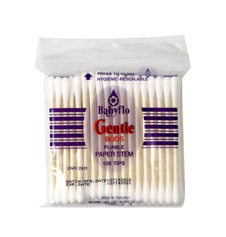 Babyflo Gentle Buds Paper Stem 108 tips /pack
