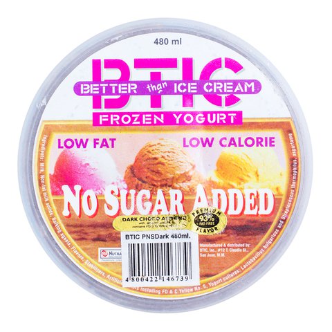 BTIC Better than Ice Cream Frozen Yogurt No Sugar Added Premium Dark Choco Almond 480 ml