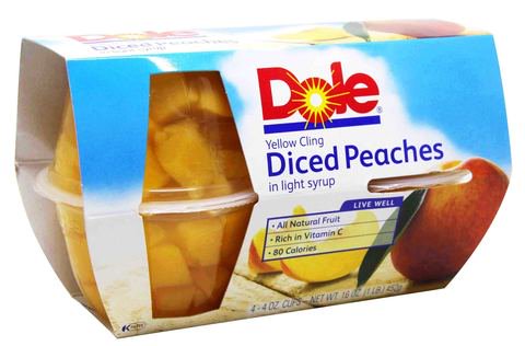 Dole Diced Peches In Light Syrp 4 pcs (4 oz)