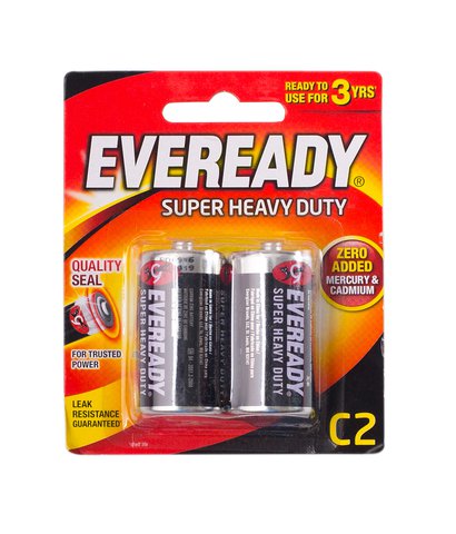 Eveready Black Batteries C2 1235Bp2 (R14) 2 pcs /pack