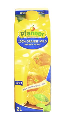 Pfanner 100% Orange Mild With Pulp 2 l