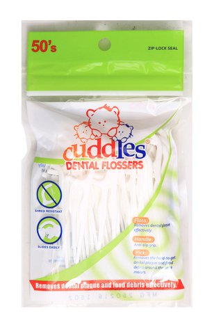 Cuddles Dental Flossers Zip-Lock Bag 50 pcs /pack