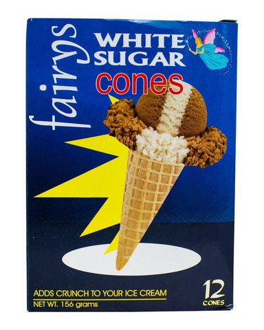 Fairys Ice Cream Sugar Cones White 12 pcs /pack