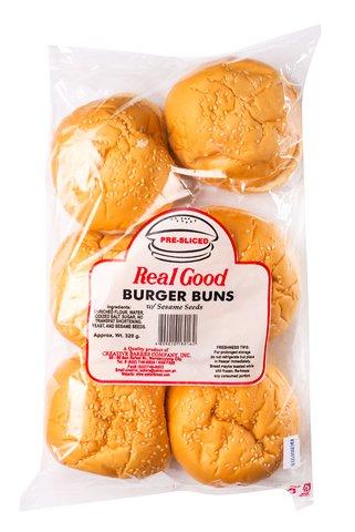 Real Good Burger Buns With Sesame Seeds 6 pcs /pack