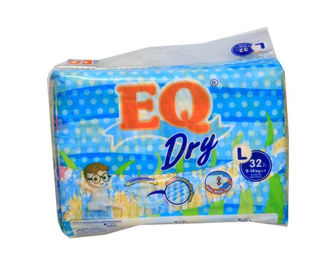 EQ Dry Baby Diapers Economy Pack - Large 32 pcs /pack