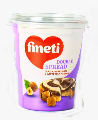 Fineti Cocoa, Hazelnuts &amp; White Milky Cream Double Spread 400 g
