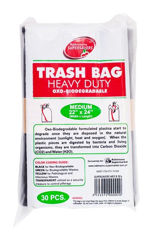 Supersavers Trash Bag Heavy Duty Medium Black 30 pcs /pack