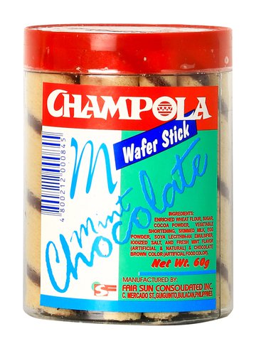 Champola Mint Choco Wafer Sticks in Can 60 g