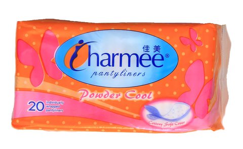 Charmee Panty Liner Powder Cool Sanitary Napkins 20 liners /pack