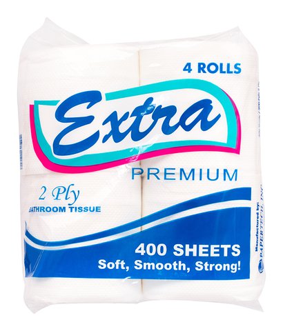 Extra Premium Bathroom Tissue 2 Ply 400 Sheets 4 rolls /pack