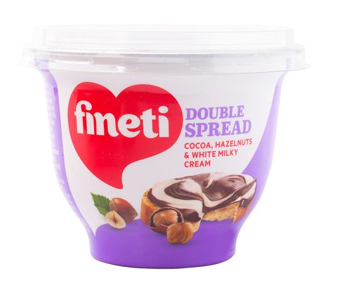 Fineti Hazelnut Spread - Cocoa, Hazelnuts &amp; White Milky Cream 200 g
