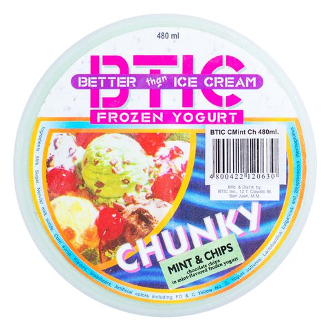 BTIC Better than Ice Cream Chunky Mint &amp; Chips 480 ml