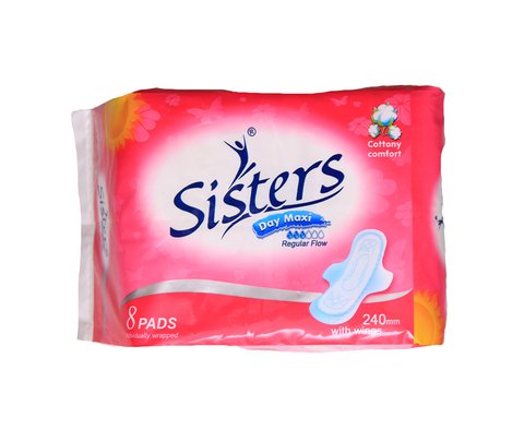 Sisters Silk Floss Day with Wings Sanitary Napkins 8 pads