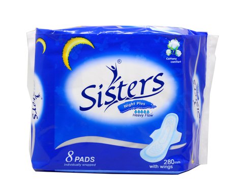 Sisters Silk Floss Night with Wings Sanitary Napkins 8 pcs / pack