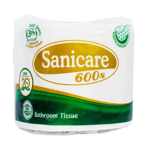 Sanicare Bathroom Tissue 3 Ply 600 Sheets 1 pc