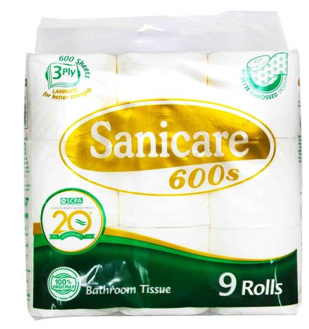 Sanicare Bathroom Tissue 3 Ply 9 rolls