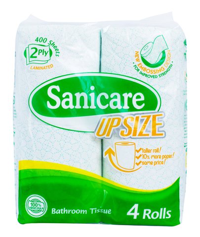 Sanicare Bathroom Tissue 2 Ply 400 Sheets 4 rolls /pack