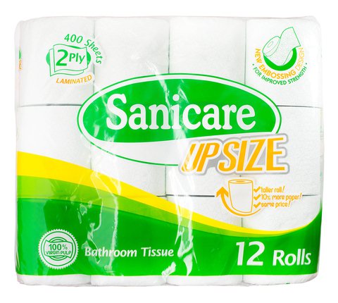 Sanicare Bathroom Tissue 2 Ply 400 Sheets 12 rolls /pack