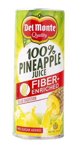Del Monte 100% Pineapple Juice Fiber Enriched 240 ml