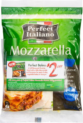 Perfect Circle Italian Mozzarella Shredded Cheese 250 g