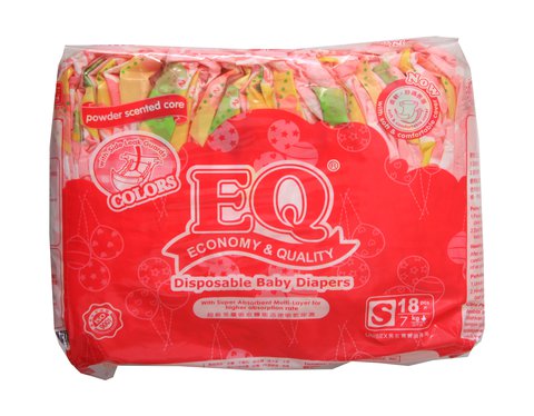 EQ Colors Budget Diaper Pack Small 18 pcs /pack
