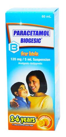 Biogesic Suspension - Orange 120mg (2-6 Years) 60 ml