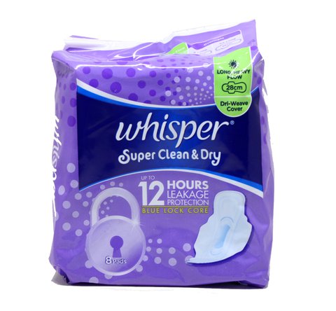 Whisper Cotton Soft on Heavy Flow with Wings Sanitary Napkins 8 pcs / pack