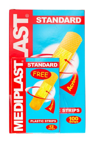 Mediplast Standard Plastic Strips Free 12 Strips 100 pcs /pack