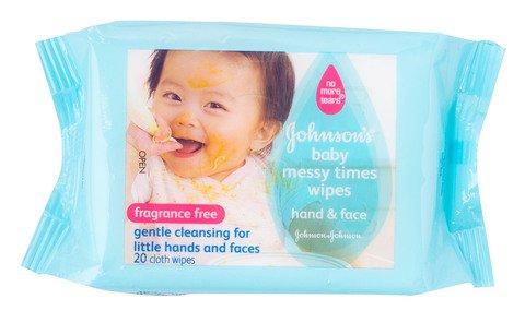 Johnson's Baby Messy Times Wipes - Hand &amp; Face 20 wipes /pack