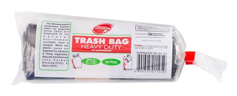 Supersavers Trash Bag Heavy Duty Small Black 10 pcs /pack
