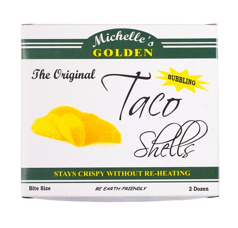 Michelle's Golden Taco Shells Bite Size - Bubbling 2 dozen /pack