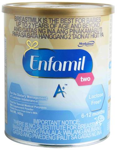 Enfamil A+ Two Baby Formula Lactose Free Powdered Milk Drink (6-12 months) 900 g