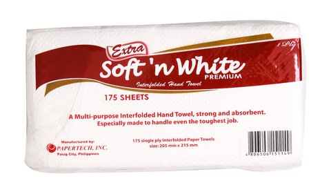 Extra Soft 'N White Interfolded Hand Towel 175 sheets /pack