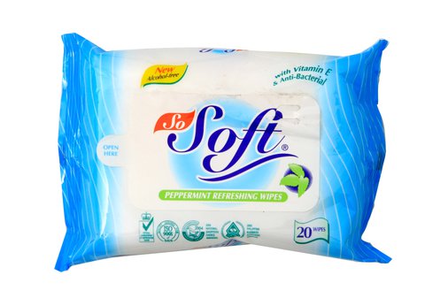 SoSoft Wipes Peppermint 20 sheets /pack