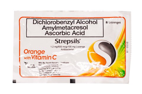 Strepsils Lozenges Orange with Vitamin C 8 lozenges /pack