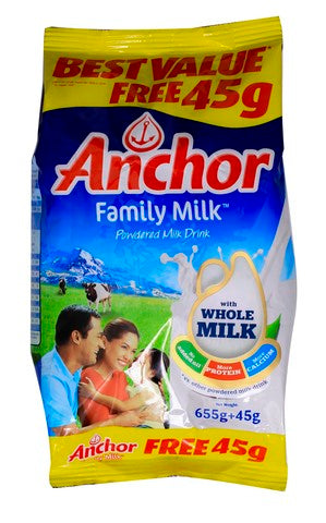Anchor Family Milk Plain 655 g + 45 g