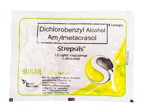 Strepsils Blister Pack Throat Lozenges - Sugarfree Lemon 6 lozenges /pack
