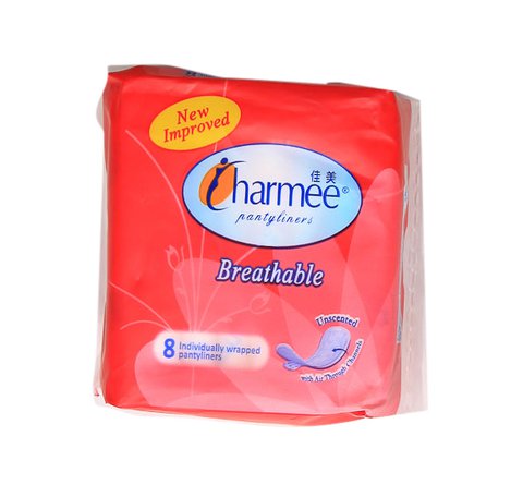 Charmee Pantyliner Breathable Unscented Sanitary Napkins 8 liners /pack