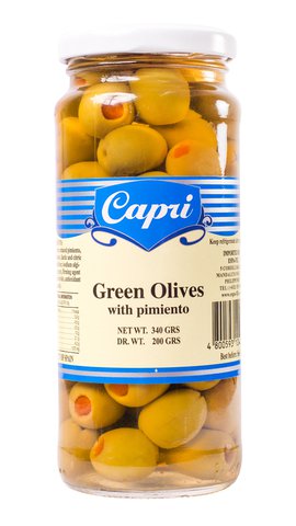 Capri Green Olives With Pimiento Pickles 340 g